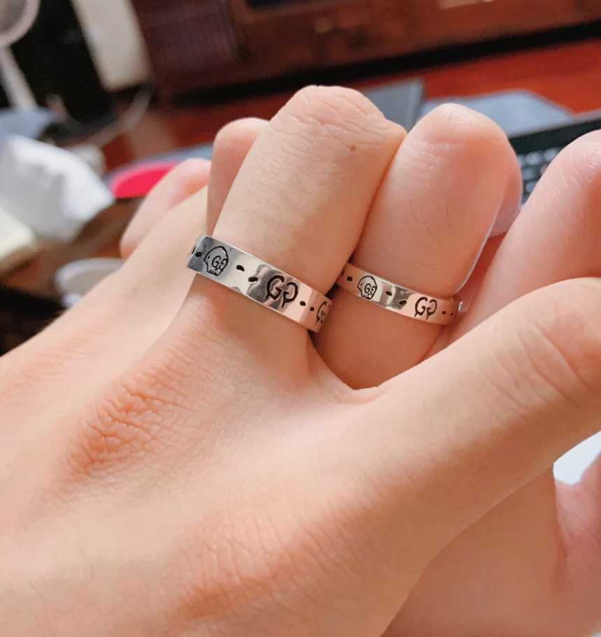 구찌 고스트링 G 반지 4mm | Size 호수 5 6 7 8 9 10