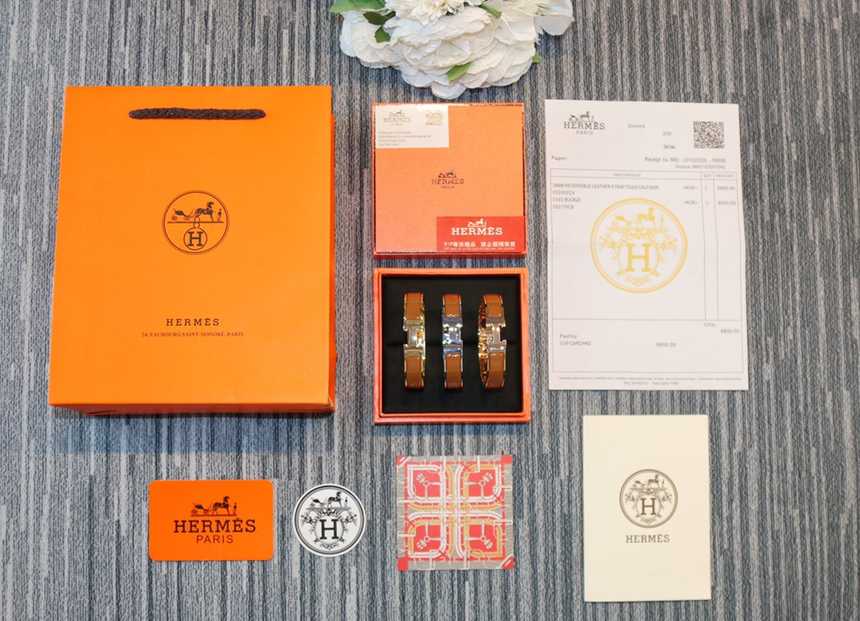 에르메스 클릭아슈 브레이슬릿 브라운 | 여성 17cm , 남성 19cm (one size)