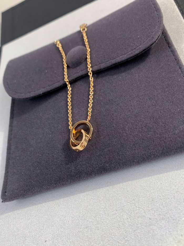 까르띠에 더블 러브링 팔찌 로즈골드 | Size 17cm (one size)