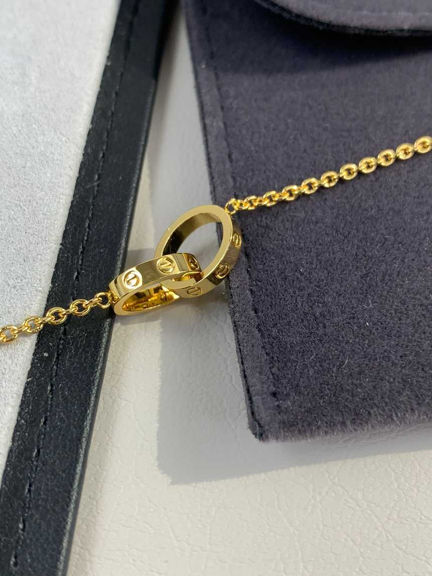 까르띠에 더블 러브링 팔찌 옐로우골드 | Size 17cm (one size)