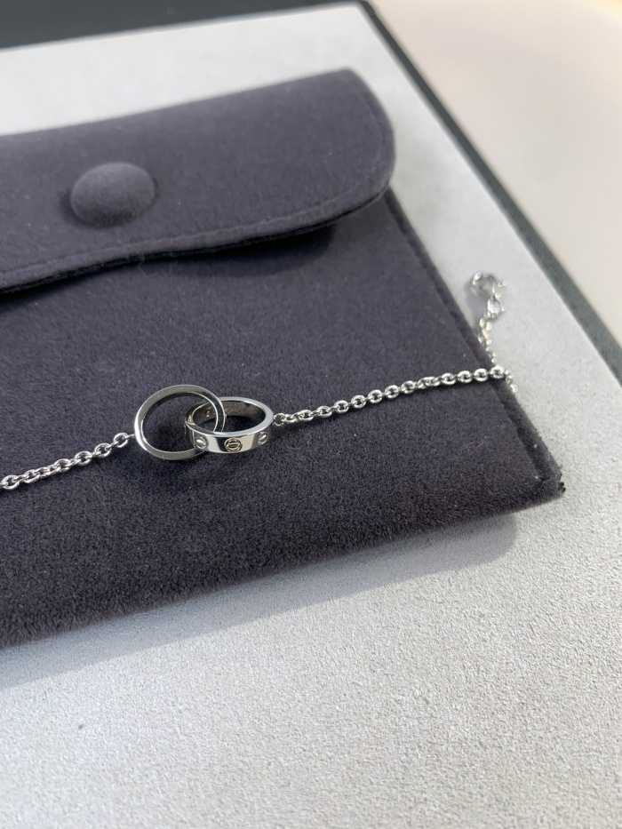 까르띠에 더블 러브링 팔찌 화이트골드 | Size 17cm (one size)