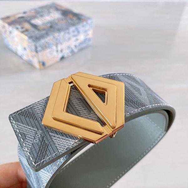 디올 CD 로고 다이아몬드 패턴 벨트 4cm | Size 35 - 40