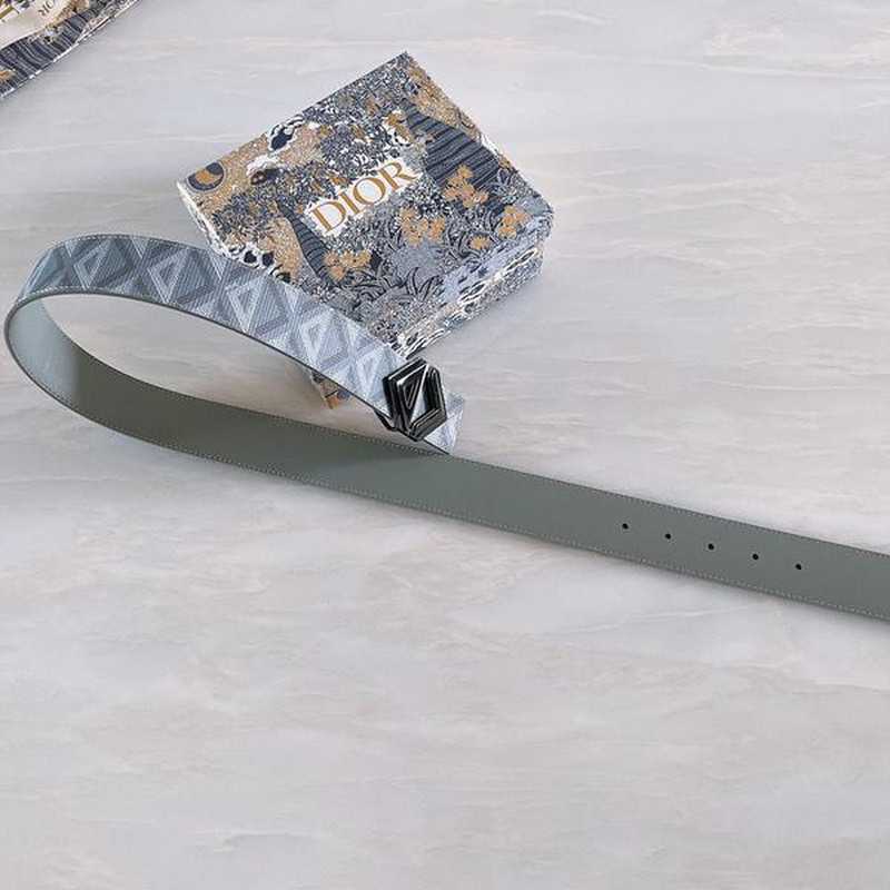 디올 CD 로고 다이아몬드 패턴 벨트 4cm | Size 35 - 40