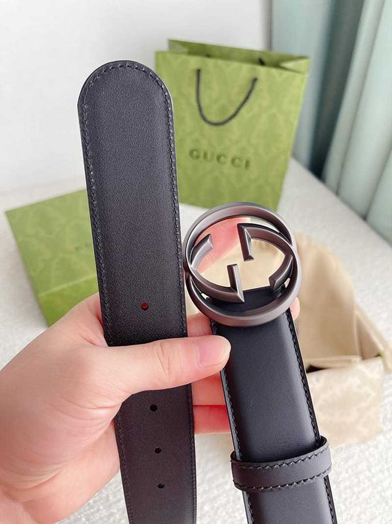 구찌 인터로킹G 레더 벨트 4cm | Size 35 - 40