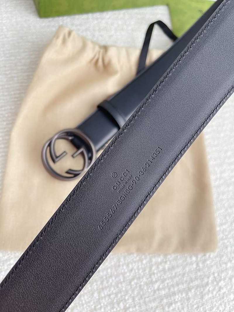 구찌 인터로킹G 레더 벨트 4cm | Size 35 - 40