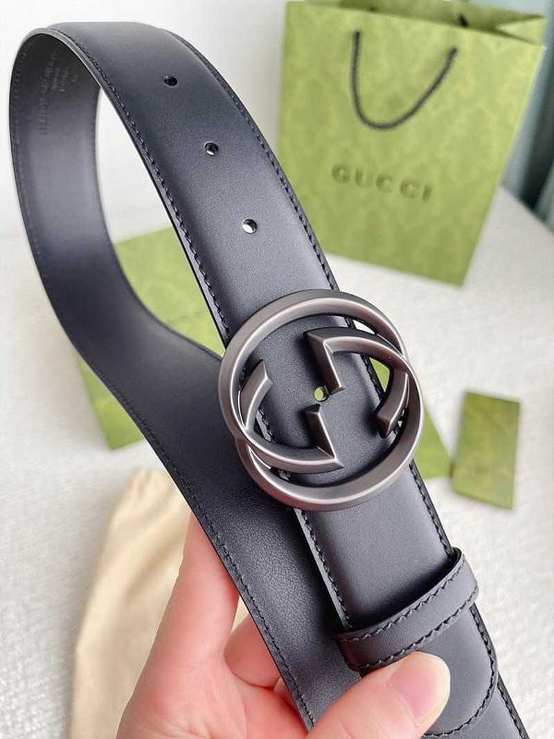 구찌 인터로킹G 레더 벨트 4cm | Size 35 - 40