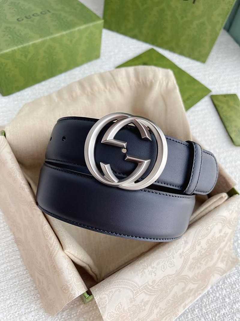 구찌 인터로킹G 레더 벨트 4cm | Size 35 - 40