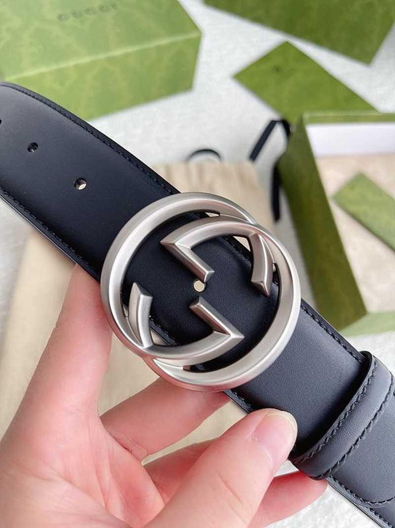 구찌 인터로킹G 레더 벨트 4cm | Size 35 - 40