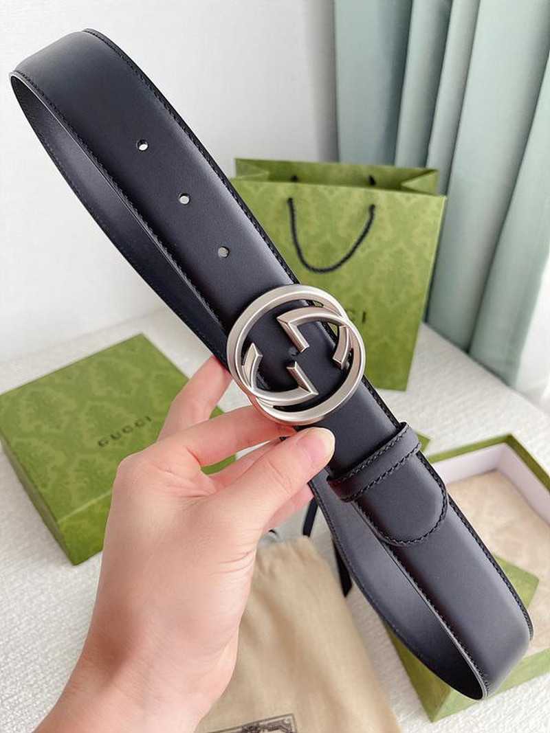 구찌 인터로킹G 레더 벨트 4cm | Size 35 - 40