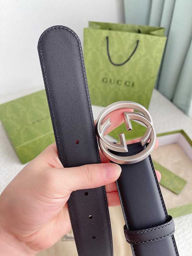 구찌 인터로킹G 레더 벨트 4cm | Size 35 - 40