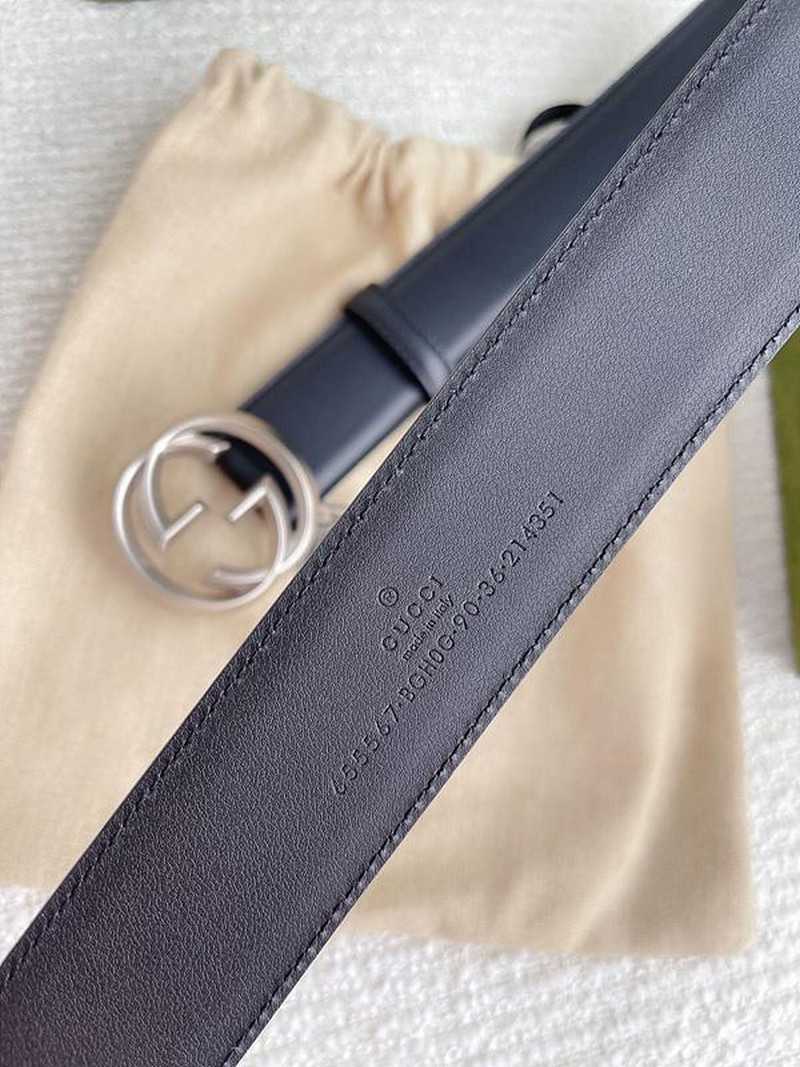 구찌 인터로킹G 레더 벨트 4cm | Size 35 - 40