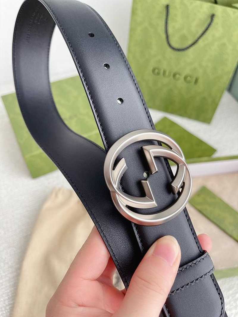 구찌 인터로킹G 레더 벨트 4cm | Size 35 - 40