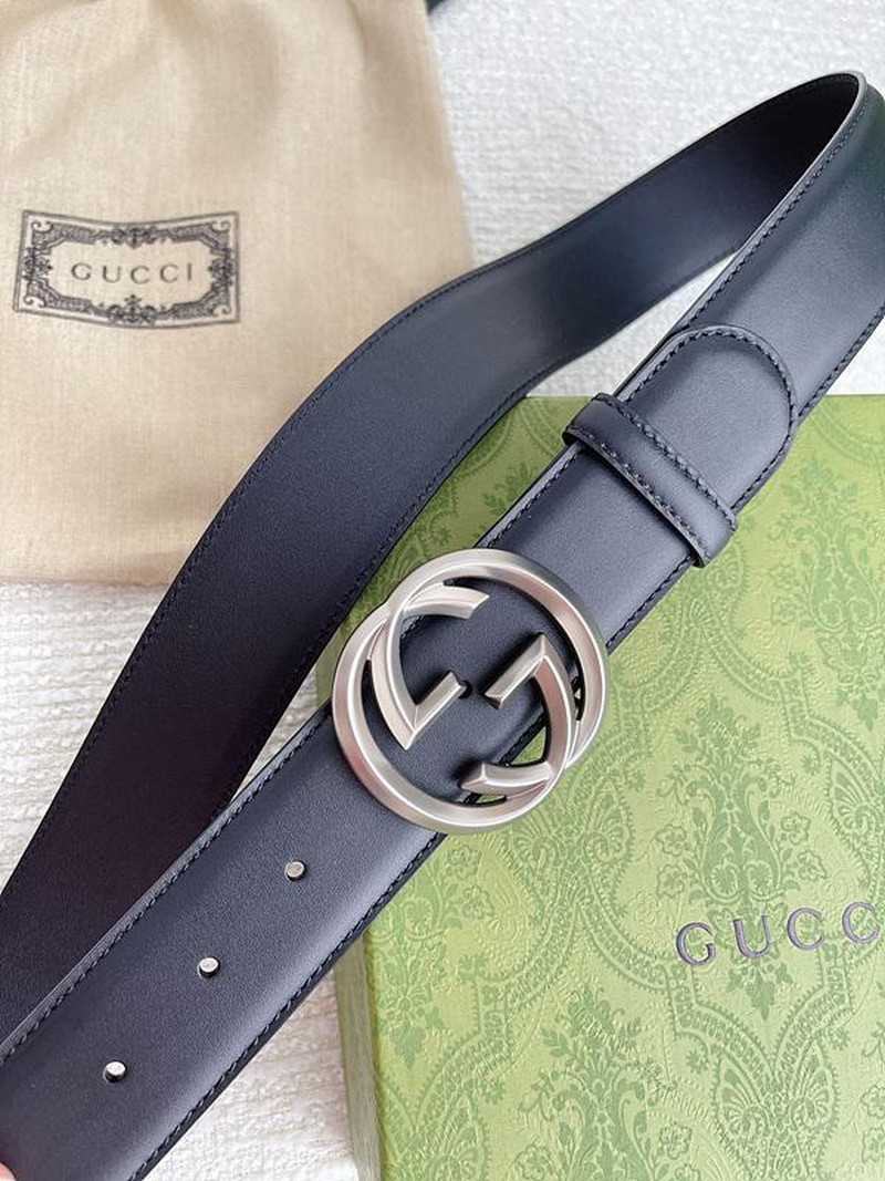 구찌 인터로킹G 레더 벨트 4cm | Size 35 - 40