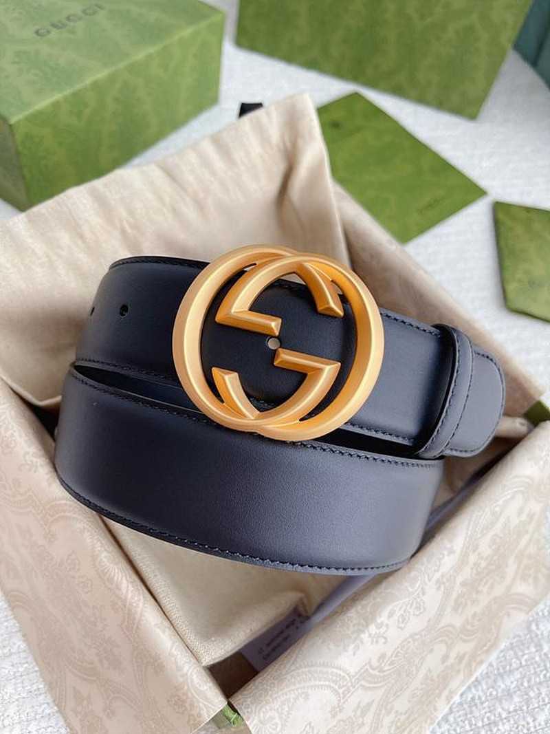 구찌 인터로킹G 레더 벨트 4cm | Size 35 - 40