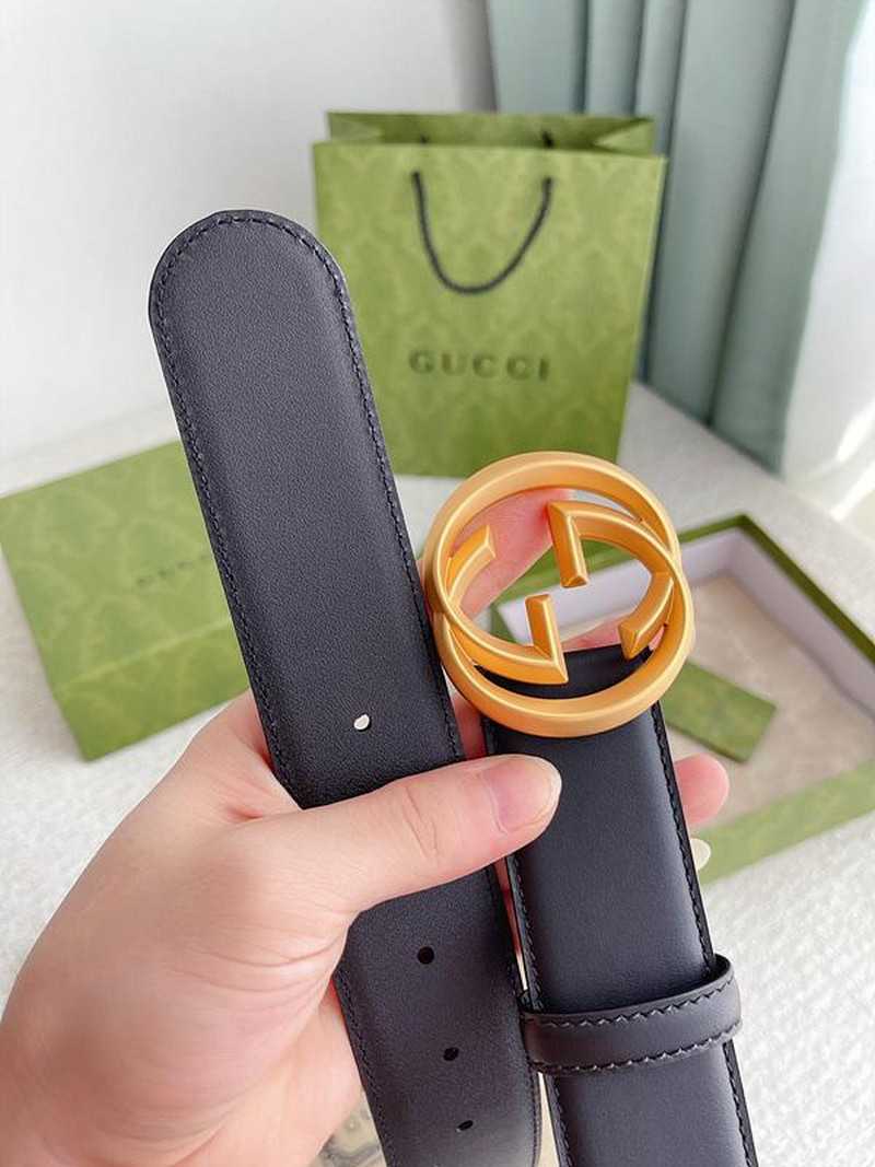구찌 인터로킹G 레더 벨트 4cm | Size 35 - 40