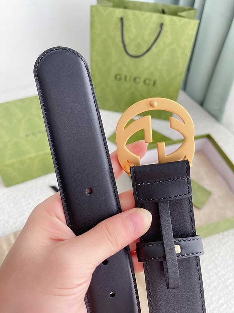 구찌 인터로킹G 레더 벨트 4cm | Size 35 - 40