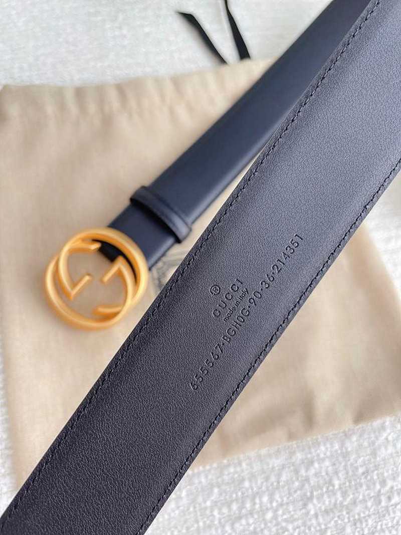 구찌 인터로킹G 레더 벨트 4cm | Size 35 - 40