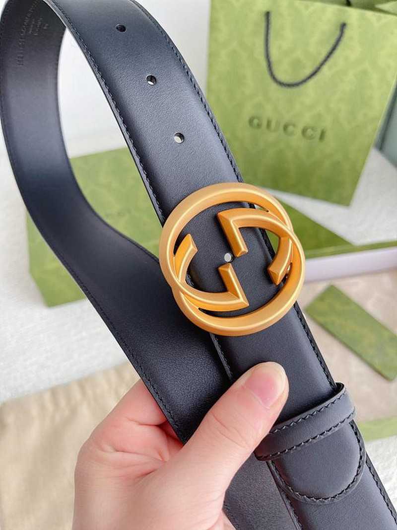 구찌 인터로킹G 레더 벨트 4cm | Size 35 - 40