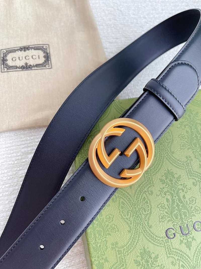 구찌 인터로킹G 레더 벨트 4cm | Size 35 - 40