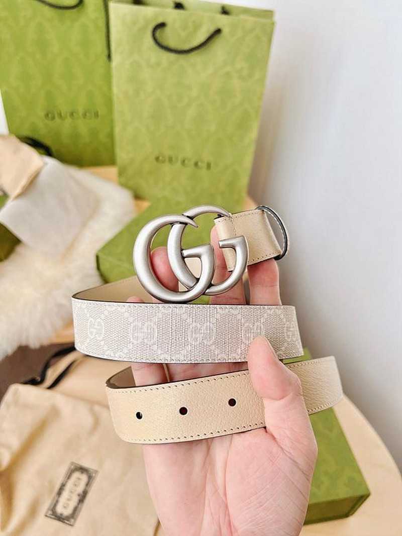 구찌 마몬트 GG수프림캔버스 레더 벨트 3cm | Size 35 - 40