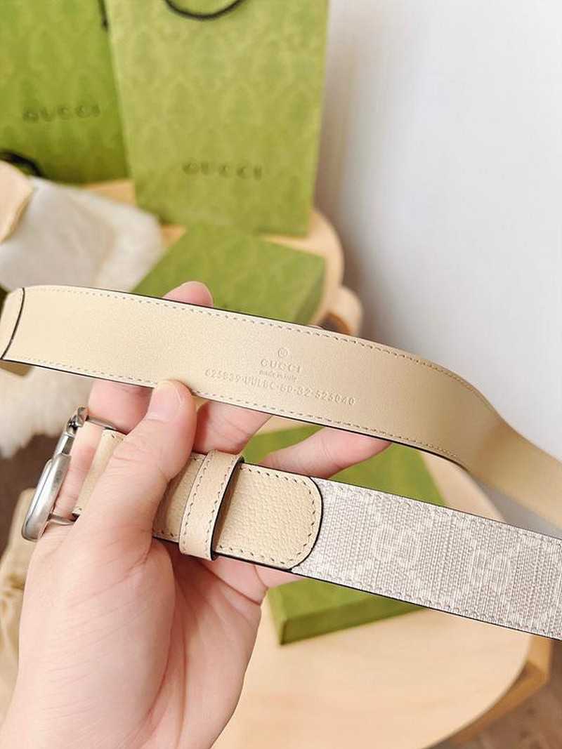 구찌 마몬트 GG수프림캔버스 레더 벨트 3cm | Size 35 - 40
