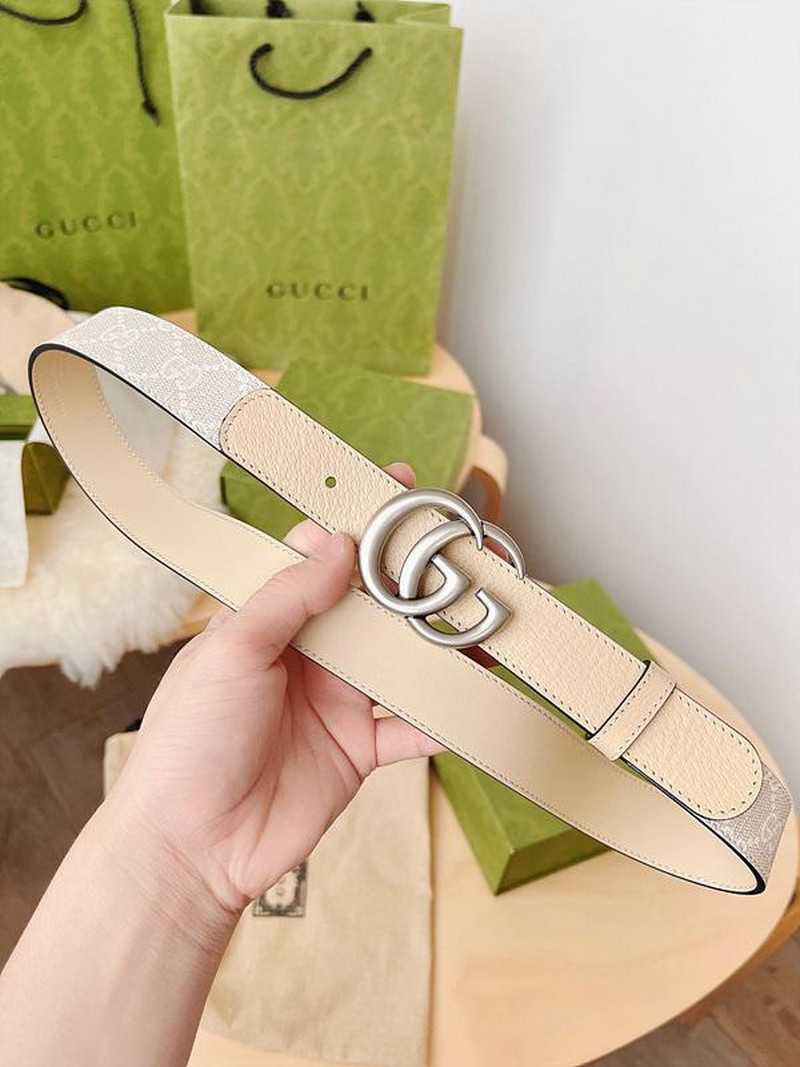 구찌 마몬트 GG수프림캔버스 레더 벨트 3cm | Size 35 - 40