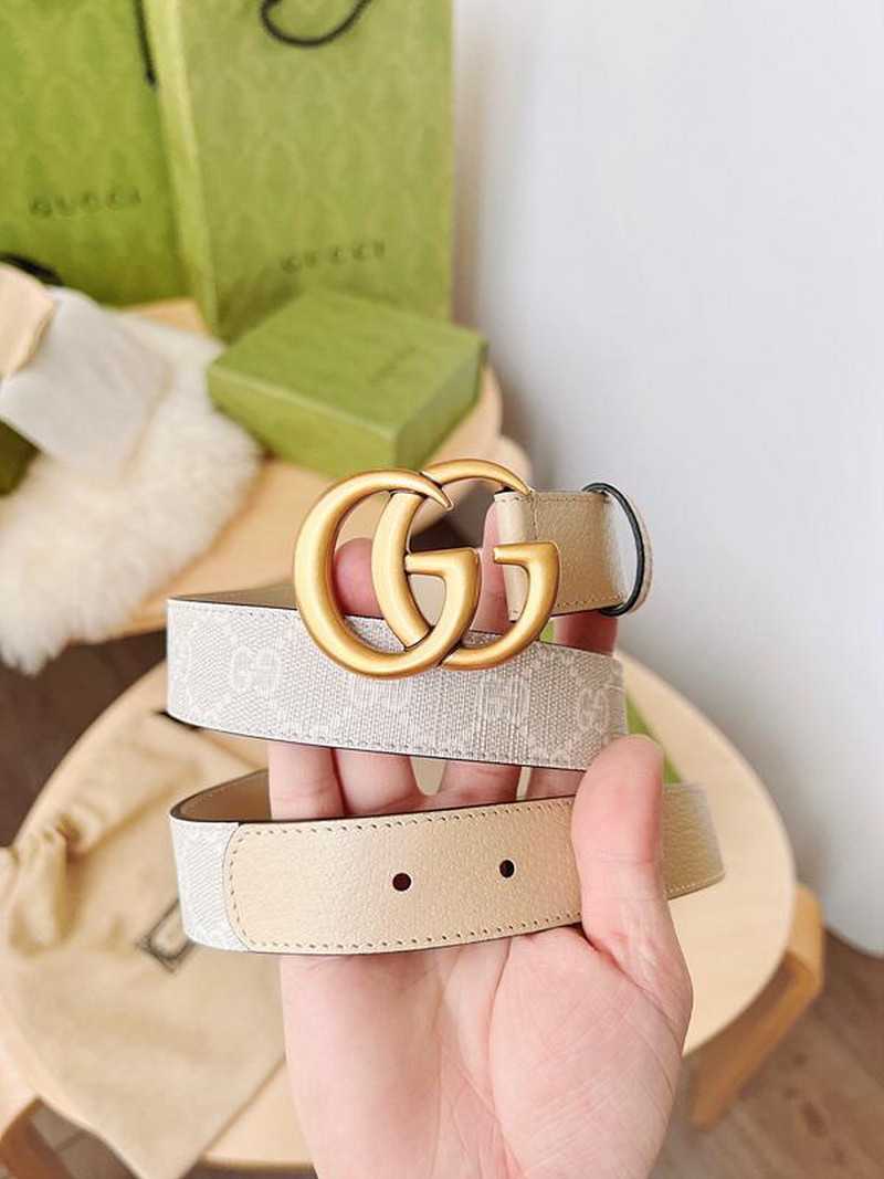 구찌 마몬트 GG수프림캔버스 레더 벨트 3cm | Size 35 - 40