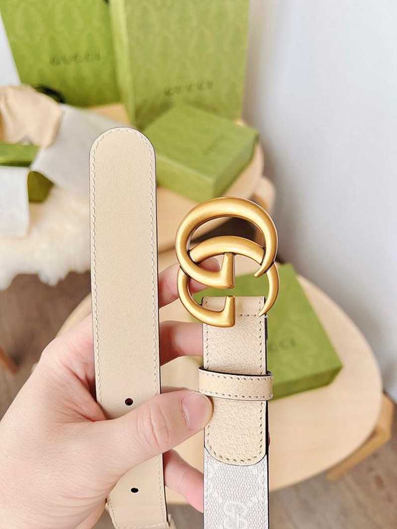 구찌 마몬트 GG수프림캔버스 레더 벨트 3cm | Size 35 - 40