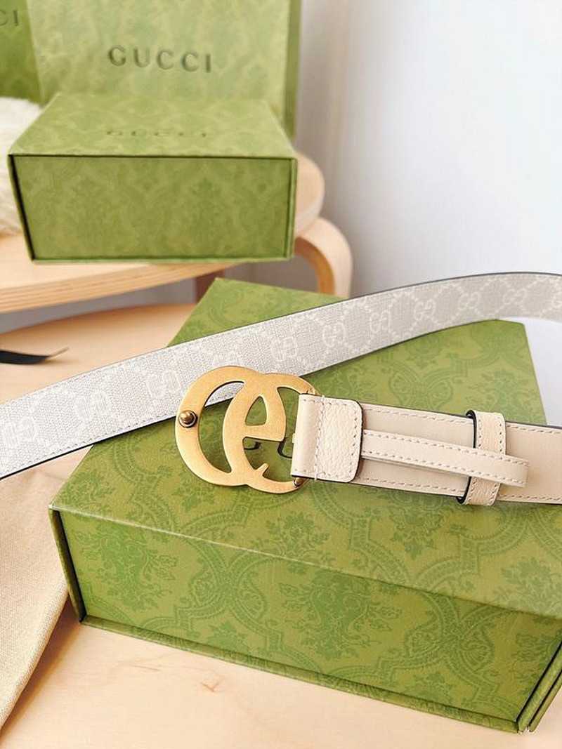 구찌 마몬트 GG수프림캔버스 레더 벨트 3cm | Size 35 - 40