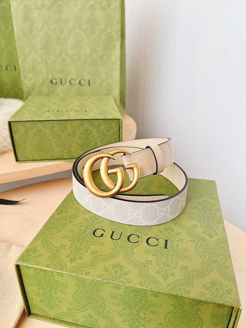 구찌 마몬트 GG수프림캔버스 레더 벨트 3cm | Size 35 - 40