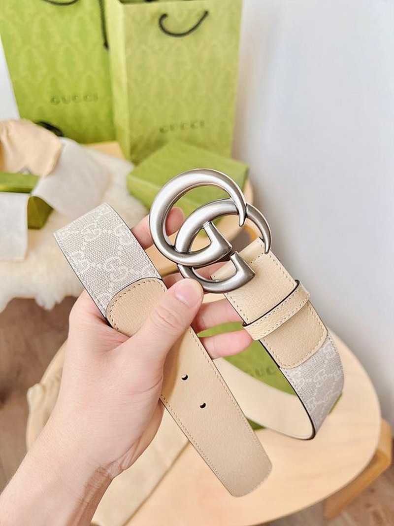 구찌 마몬트 GG수프림캔버스 레더 벨트 4cm | Size 35 - 40