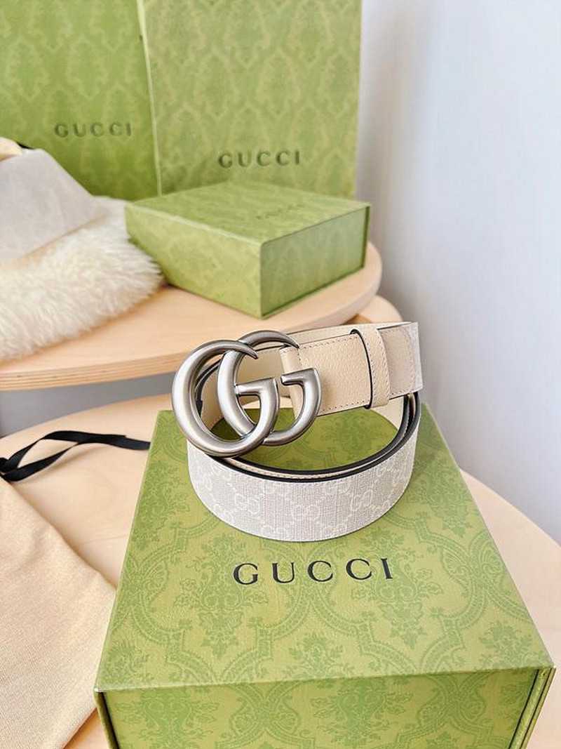 구찌 마몬트 GG수프림캔버스 레더 벨트 4cm | Size 35 - 40