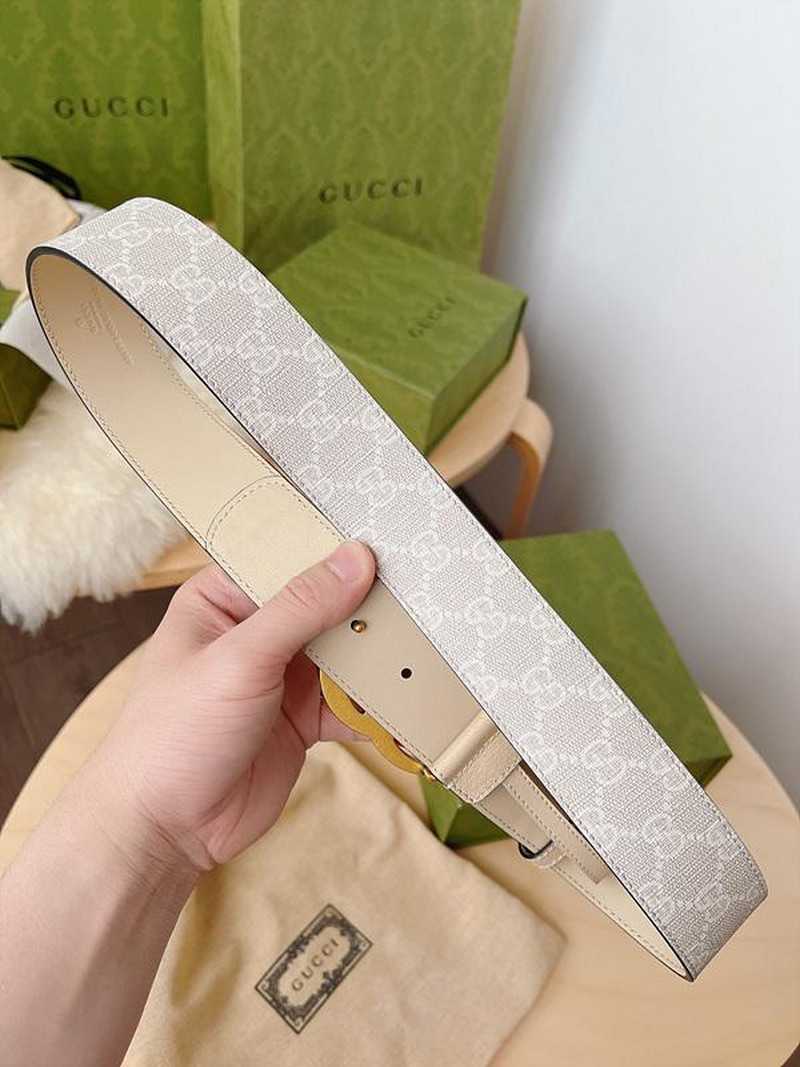 구찌 마몬트 GG수프림캔버스 레더 벨트 4cm | Size 35 - 40