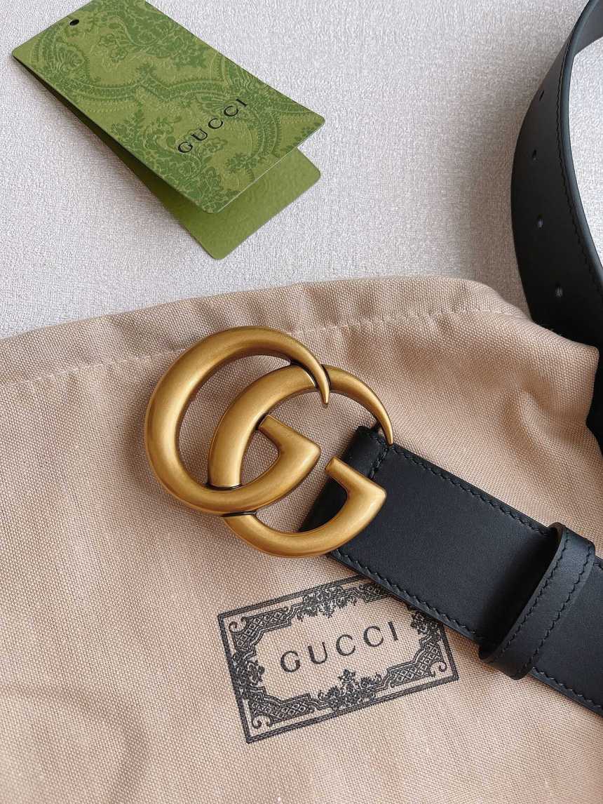 구찌 마몬트 GG 레더 벨트 4cm | Size 35 - 40
