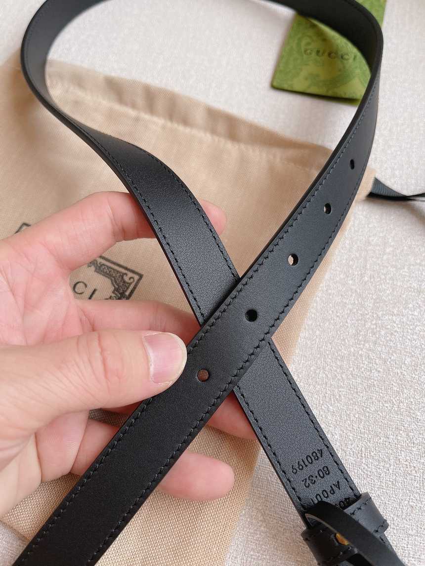 구찌 마몬트 GG 레더 벨트 2cm | Size 35 - 40