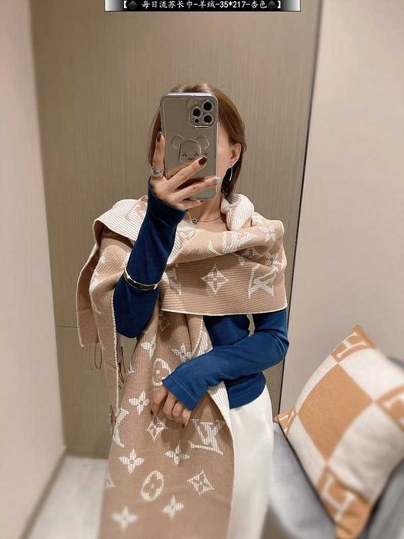 루이비통 lv 울 캐시미어 모노그램 머플러