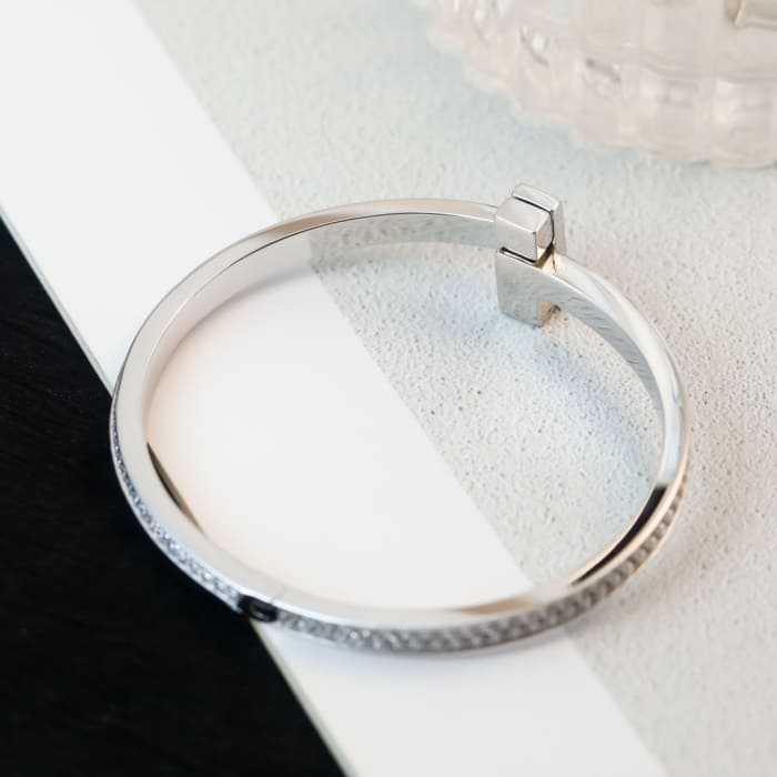 티파니 T1 풀 다이아 와이드 팔찌 | Size 17cm