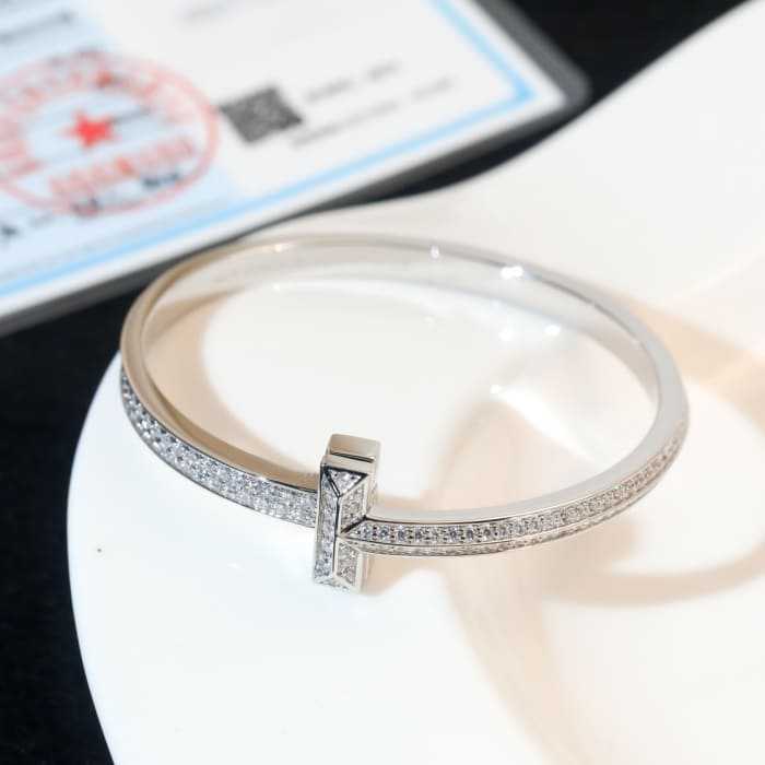 티파니 T1 풀 다이아 와이드 팔찌 | Size 17cm