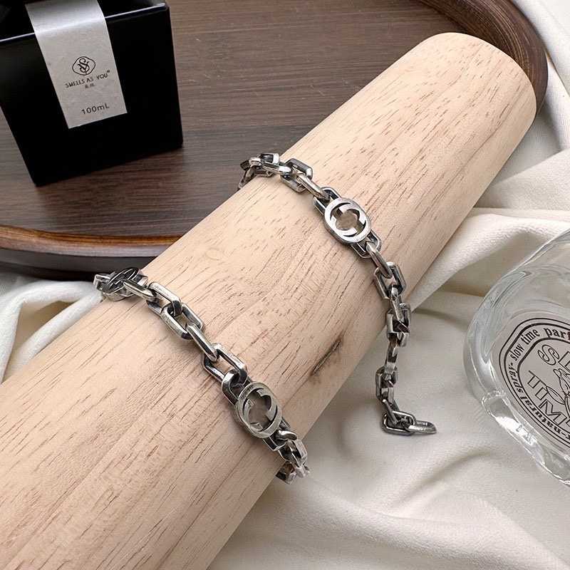 구찌 실버 레트로 올드 더블 팔찌 | Size FREE ﻿