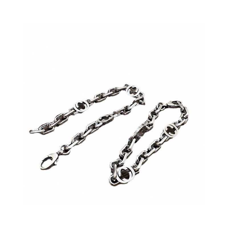 구찌 실버 레트로 올드 더블 팔찌 | Size FREE ﻿