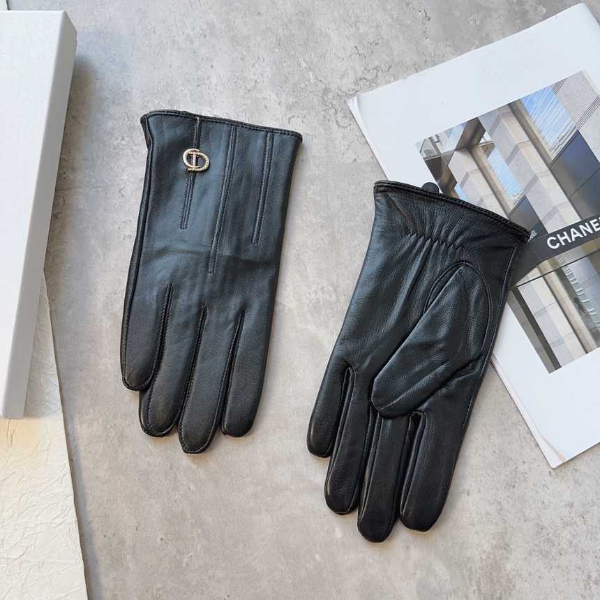 디올 심플로고 양가죽 장갑 | Size M L