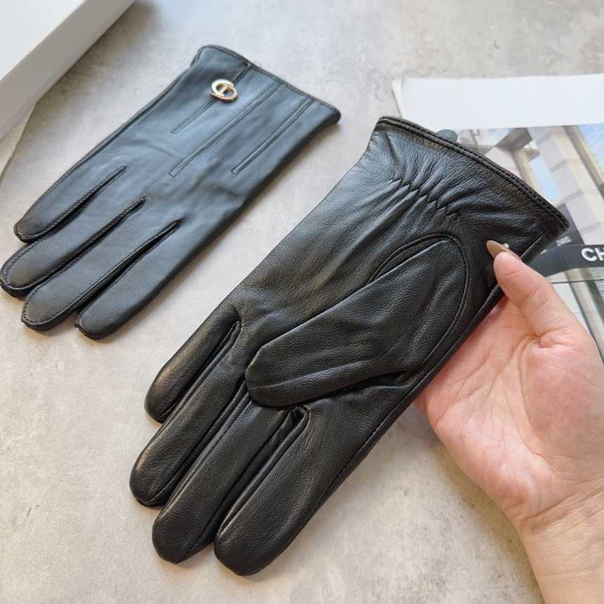 디올 심플로고 양가죽 장갑 | Size M L