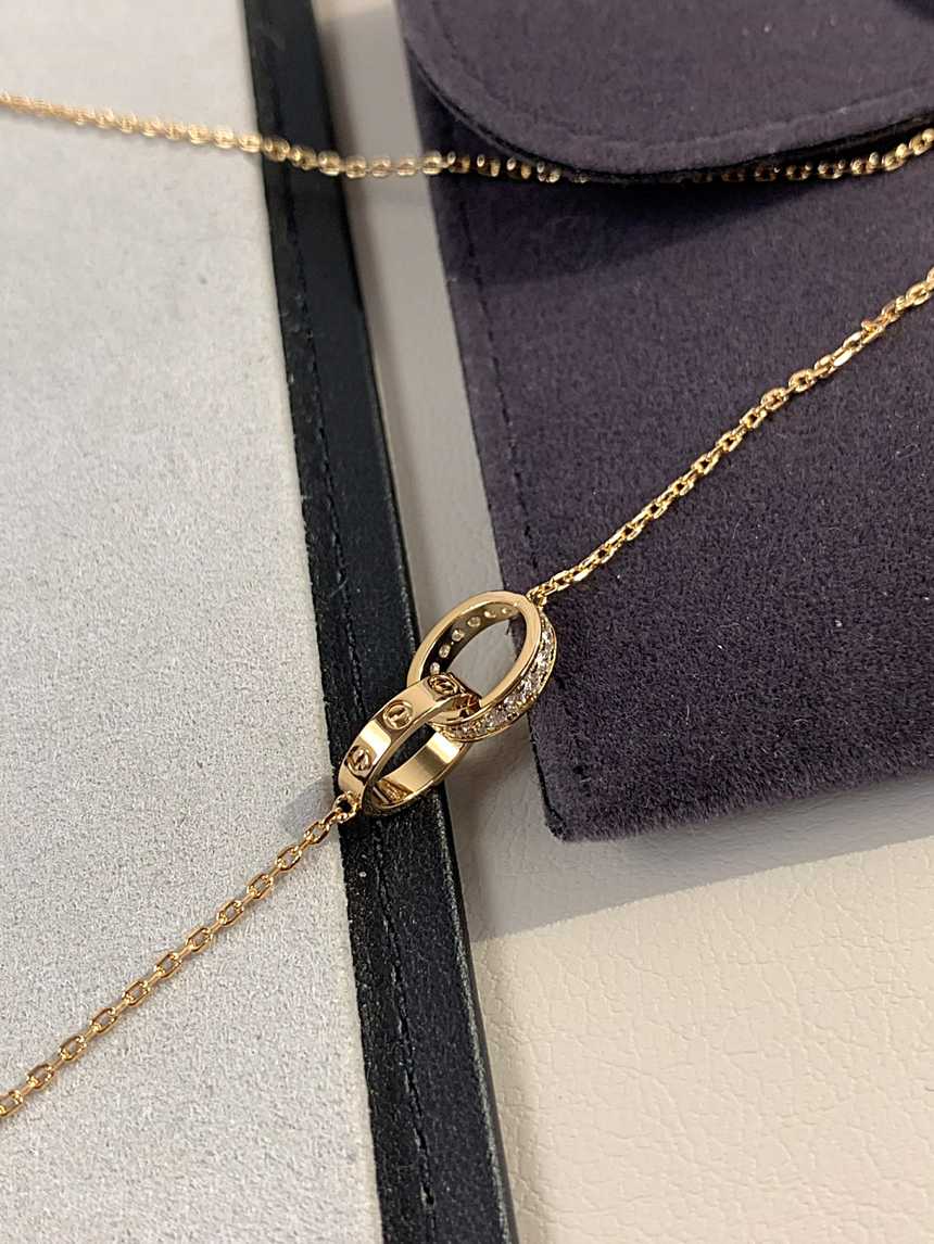 까르띠에 러브 다이아 목걸이 로즈골드 | Size 41-45cm ﻿