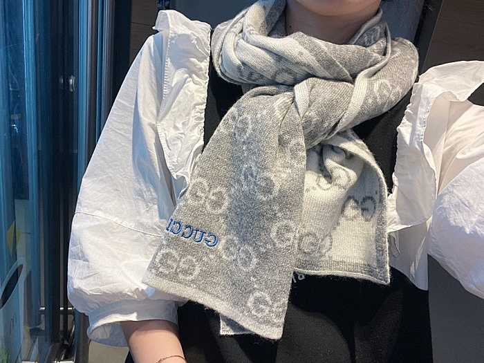 구찌 니트 패치워크 울 스카프 | Size 30*180cm