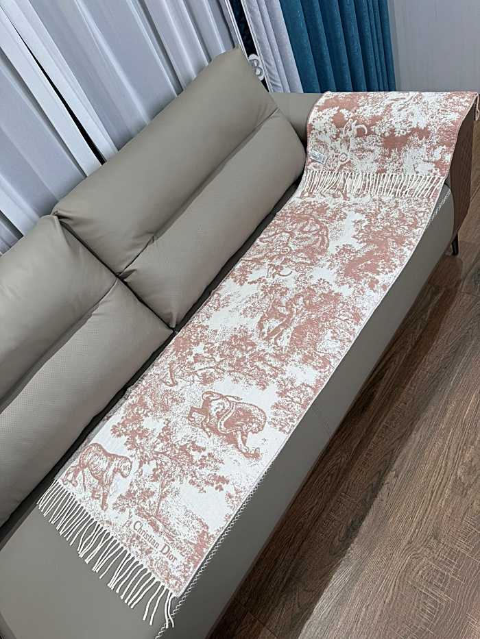 디올 프린트 스카프 핑크 | Size 40*200cm