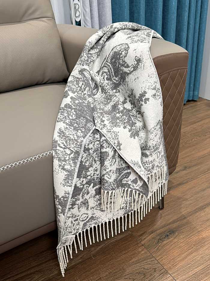 디올 프린트 스카프 그레이 | Size 40*200cm