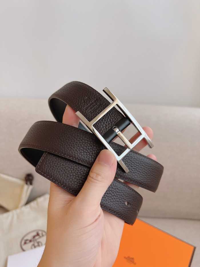 에르메스 핀 버클 벨트 은장 | Size 32mm