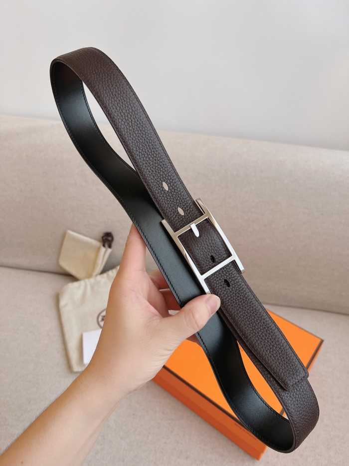 에르메스 핀 버클 벨트 은장 | Size 32mm