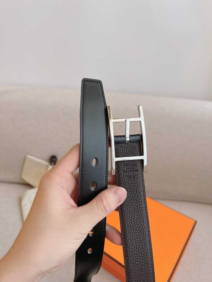 에르메스 핀 버클 벨트 은장 | Size 32mm