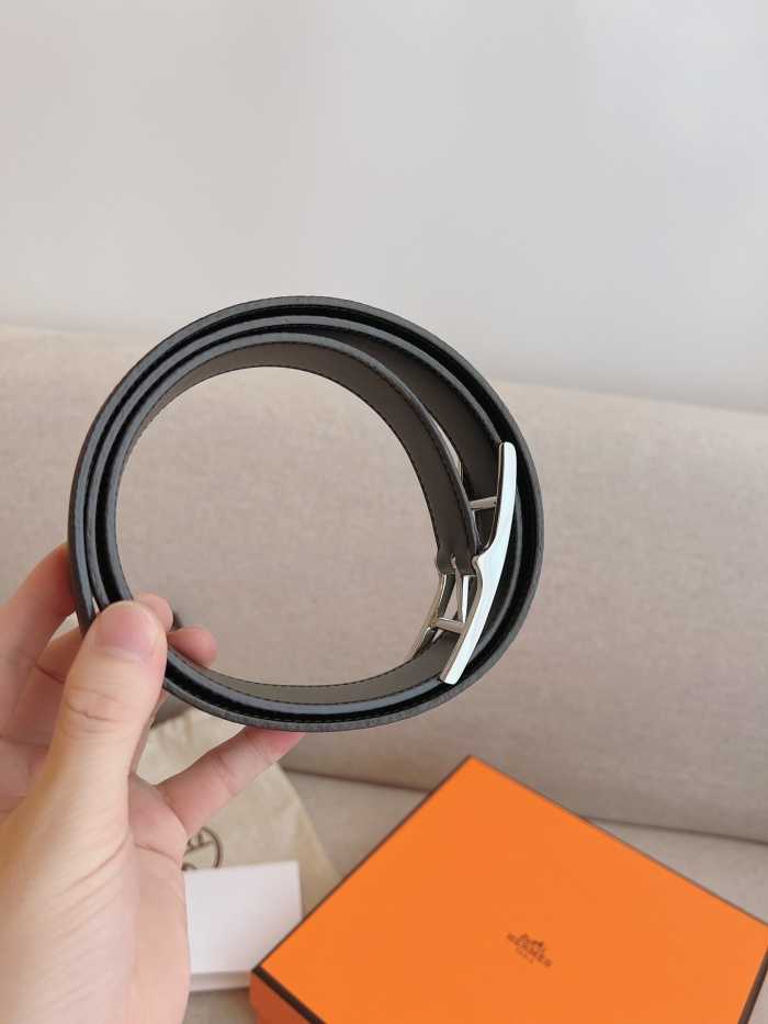 에르메스 핀 버클 벨트 은장 | Size 32mm